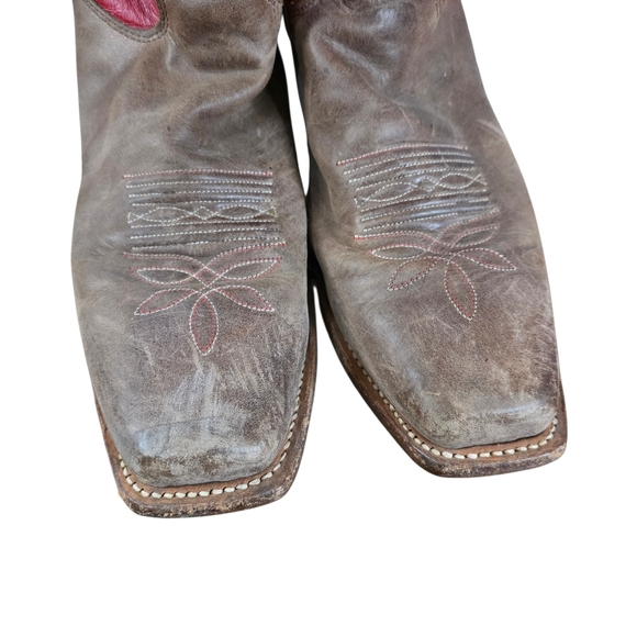 Justin Bent Rail Square Toe Western Boots Women’s 9B Leather Cowgirl Rodeo - Picture 4 of 9